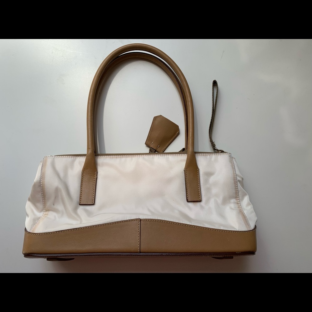 PRADA nylon leather white shoulder bag - Picture 2 of 9